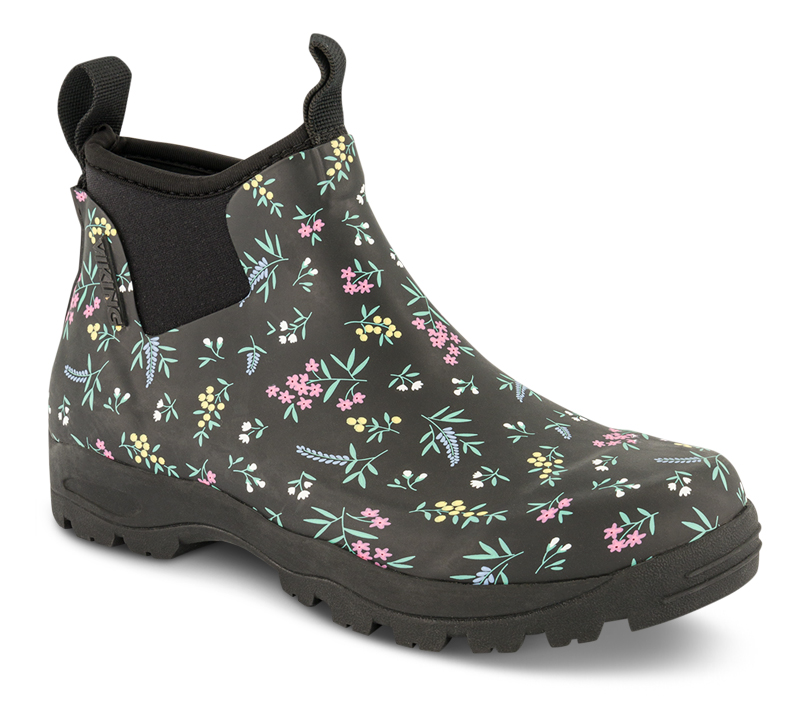 Korte gummistøvler med blomster